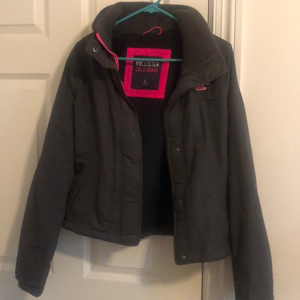 Hollister Pink/Grey Winter Coat!